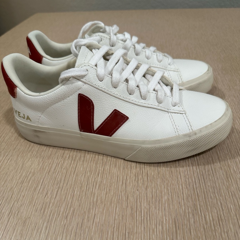 VEJA Women Campo NEW Chromefree Leather Sneakers Extra White Rouille 38 EU 7 US